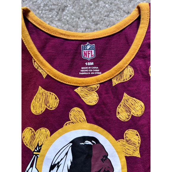 Baby NFL Redskins Matching Set 18 Months Maroon Orange Yellow Dress Bloomer - Picture 3 of 6